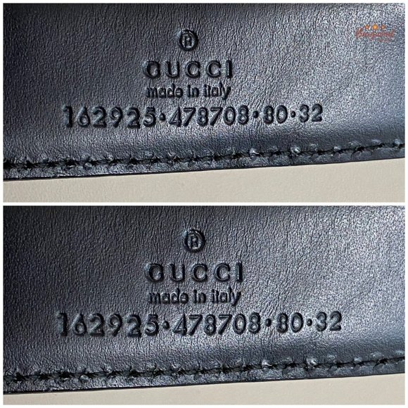 Authentic GUCCI Black Calfskin Leather Gold Signature Oval Buckle Belt 80/32 main image 7